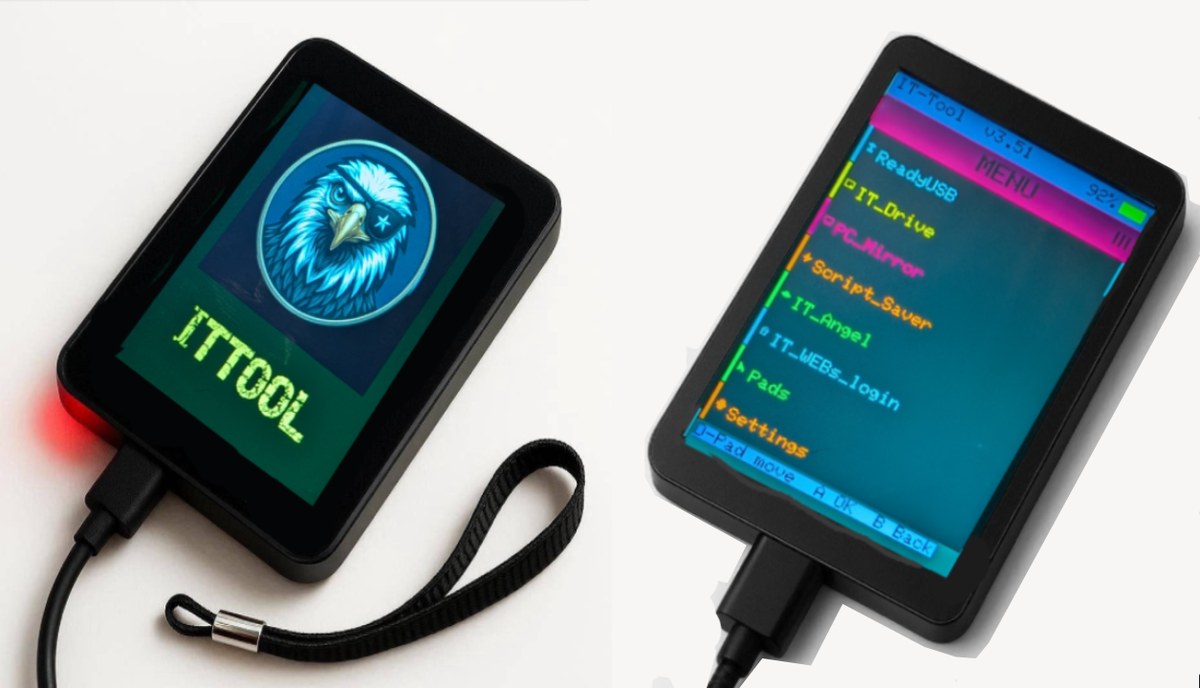 ITTOOL device — splash screen and main menu views